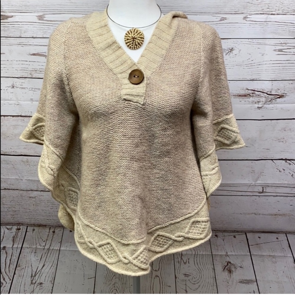 Free People hooded poncho like sweater
